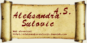 Aleksandra Šulović vizit kartica
